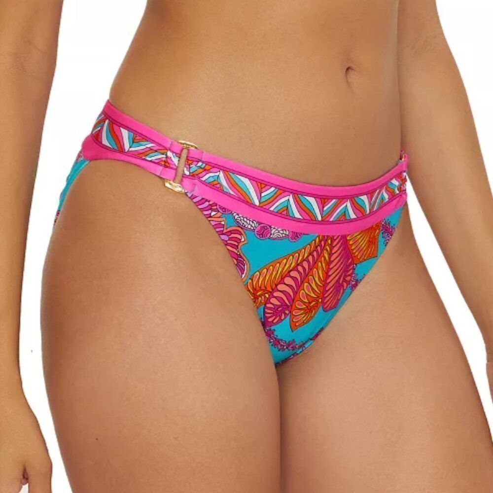 Trina Turk Meilani Hardware-Trim Hipster Bikini Bottoms Size 14